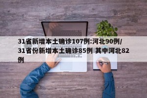 31省新增本土确诊107例:河北90例/31省份新增本土确诊85例 其中河北82例