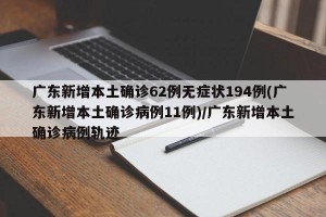 广东新增本土确诊62例无症状194例(广东新增本土确诊病例11例)/广东新增本土确诊病例轨迹
