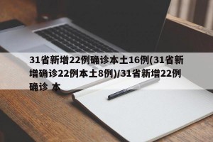 31省新增22例确诊本土16例(31省新增确诊22例本土8例)/31省新增22例确诊 本