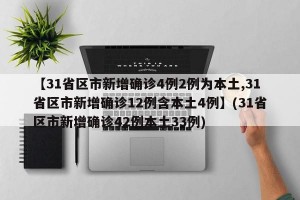 【31省区市新增确诊4例2例为本土,31省区市新增确诊12例含本土4例】(31省区市新增确诊42例本土33例)