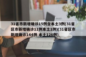 31省市新增确诊15例含本土3例(31省区市新增确诊11例本土1例)(31省区市新增确诊144例 本土126例)