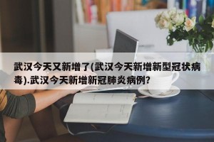 武汉今天又新增了(武汉今天新增新型冠状病毒).武汉今天新增新冠肺炎病例？
