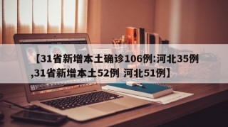 【31省新增本土确诊106例:河北35例,31省新增本土52例 河北51例】